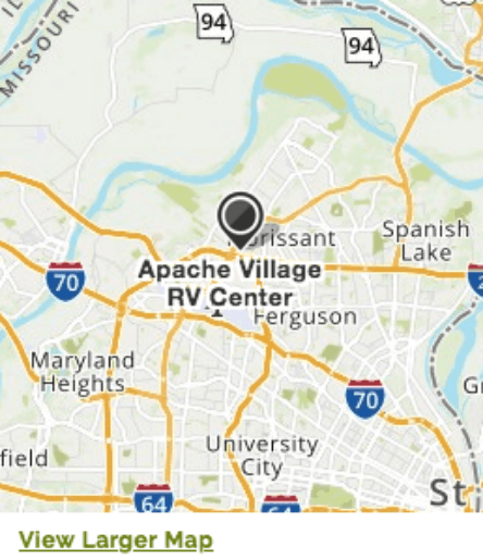 Apache Village RV location displayed on a map